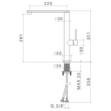 Vema Tiber Steel кухненски смесител с прав чучур, неръждаема стомана 1 V20022.AC.005
