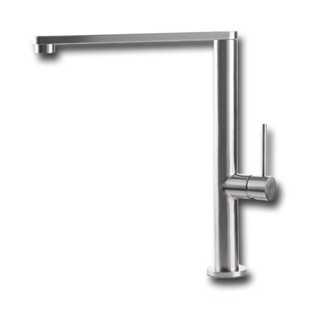 Vema Tiber Steel кухненски смесител с прав чучур, неръждаема стомана