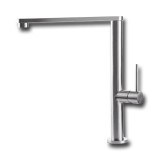 Vema Tiber Steel кухненски смесител с прав чучур, неръждаема стомана 2 V20022.AC.005