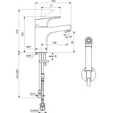 Ideal Standard смесител за мивка H80 с хигиеничен душ, 5 l/min ПРОМО 1 BC834AA 