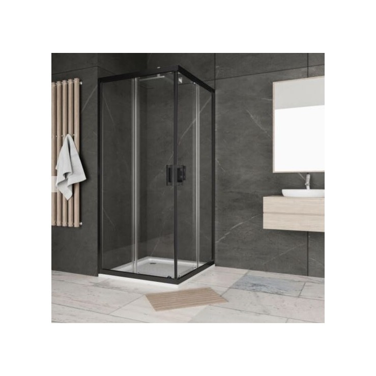 Душ кабина 90х90 с плъзгащи врати, черен мат GDSELLAS9090195_black