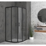 Овална душ кабина 90х90 с плъзгащи врати, черен мат 3 GDSELLAO9090195_Black