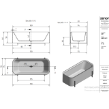 Zenon Aura свободностояща вана 170x75 бял мат с крака 3 Z_Aura170