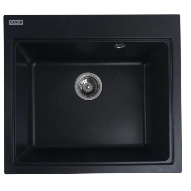 Гранитна мивка Vesta 58x52,  черен металик VESTA5852BM