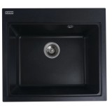 Гранитна мивка Vesta 58x52,  черен металик 4 VESTA5852BM