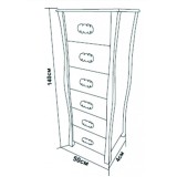 Колона PVC ретро с шест чекмеджета 4 ICP 4614 W
