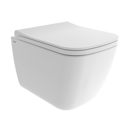 Пакет Geberit с хром бутон и Quadro Rimless 49 см, бял гланц