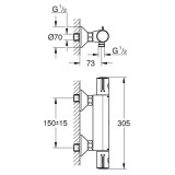 GROHE Grohtherm 800 термостатен смесител за душ, черен мат 4 1022022430