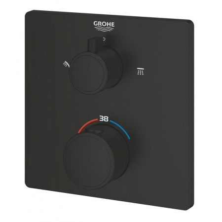 GROHE Grohtherm термостатен смесител за вграждане вана/душ, черен мат