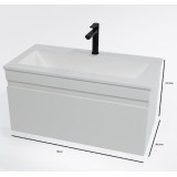 Долен шкаф Lecce 80x40см - проекция  компактен, с едно чекмедже 1 lecce_80_pvc