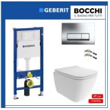 Пакет Geberit с хром бутон и Quadro Rimless 49 см, бял гланц 7 geberitdelta50quadro