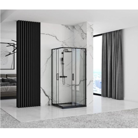 Душ кабина NNY6B 90x90, прозрачно стъкло, черен мат