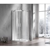 Овална душ кабина NKH8B 90x90, прозрачно стъкло, черен мат 1 Kerac_NKH8B