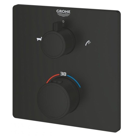 GROHE Grohtherm термостатен смесител за вграждане вана/душ, черен мат
