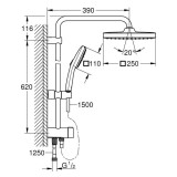 Grohe Tempesta 250 Cube Flex душ колона без смесител, черен мат 5 269762431