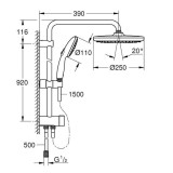 Grohe Tempesta 250 Flex душ колона без смесител, черен мат 3 269792431