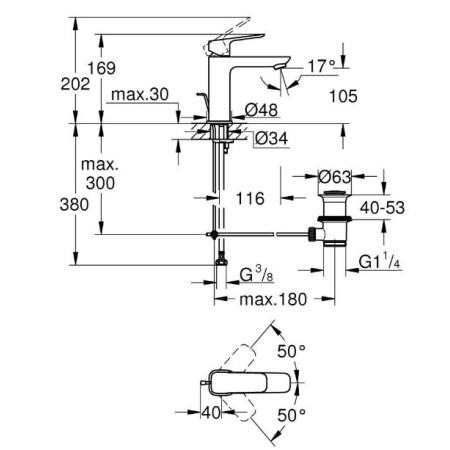 Grohe Cubeo смесител за мивка, M-размер