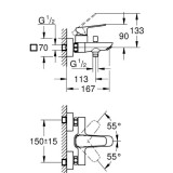 Grohe Cubeo смесител за вана/душ 4 1018130000