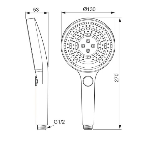 Ideal Standard душ окачване 90 см с ръчен душ 3 функции