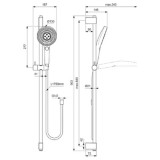 Ideal Standard душ окачване 90 см с ръчен душ 3 функции 3 A7898AA