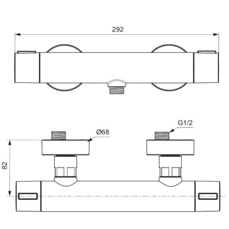 Ideal Standard Ceratherm  Alu+ термостатен смесител за душ, черен мат