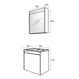 Комплект Етоша горен и долен шкаф  55 см, бял, LED 8 komplekt_etosha _ bql_55