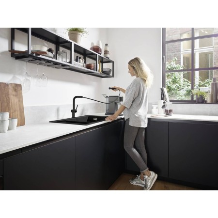 Hansgrohe Talis M54 270 смесител с издърпващ струйник, черен мат на топ цена — Gaudi DS