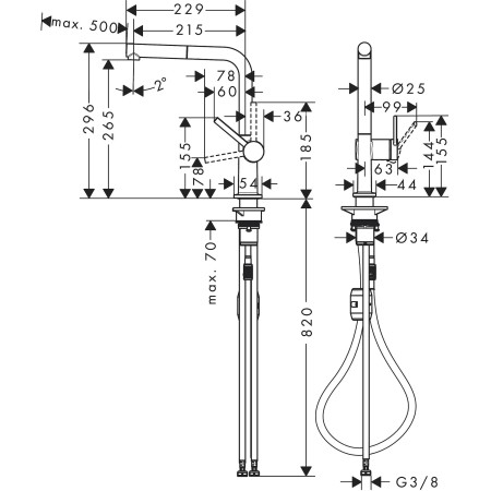 Hansgrohe Talis M54 270 смесител с издърпващ струйник, черен мат на топ цена — Gaudi DS