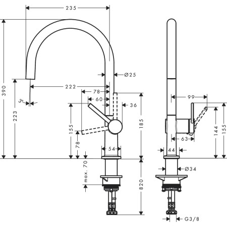 Hansgrohe Talis M54 220 кухненски смесител, черен мат на топ цена — Gaudi DS