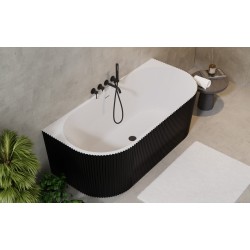 Besco Leya 150 x 75 свободностояща вана, черно и бяло WASB-150-L