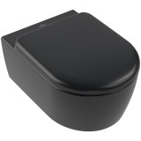 Villeroy & Boch Skyla, конзолна WC, Rimless, черен мат, овална 1 5656CL R7