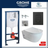 Пакет  Grohe с черен мат бутон и  тоалетна Deep 54см с биде и смесител 5 grohe_quarter_bath_deep