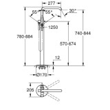 Grohe Essence свободностоящ смесител за вана, стомана мат 1 25248DC1