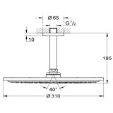 GROHE Rainshower Cosmopolitan 310, душ пита за таван, brushed hard graphite 1 26067A00