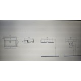 Quarter Bath Cross Line мивка за плот 60х46.5 см, с отвор и преливник, черен мат 2 70CL23060black