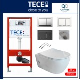Пакет  Tece казанче и Quarter Bath Deep, тънък капак и биде 9
