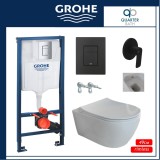 Пакет  Grohe с черен мат бутон и Quarter Bath Deep, тънък капак и биде, бял гланц 8 grohe_quarter_bath_deep_black