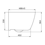 Bocchi Quadro Rimless конзолна WC 49 см , бял гланц МОСТРА 2 1646 001 0128 + A0334 001