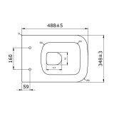 Bocchi Quadro Rimless конзолна WC 49 см , бял гланц МОСТРА 3 1646 001 0128 + A0334 001