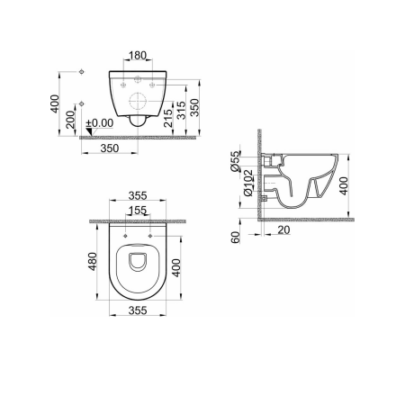 Пакет  Grohe казанче с бутон по избор и тоалетна Smart 2.0 Rimless