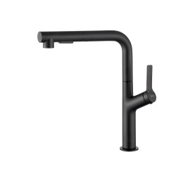 AQG KYRA PRO стоящ смесител за кухня с изтеглящ се чучур , черен мат 05KPR510NG