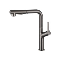 AQG KYRA PRO стоящ смесител за кухня с изтеглящ се чучур , Gun metal 05KPR510GM