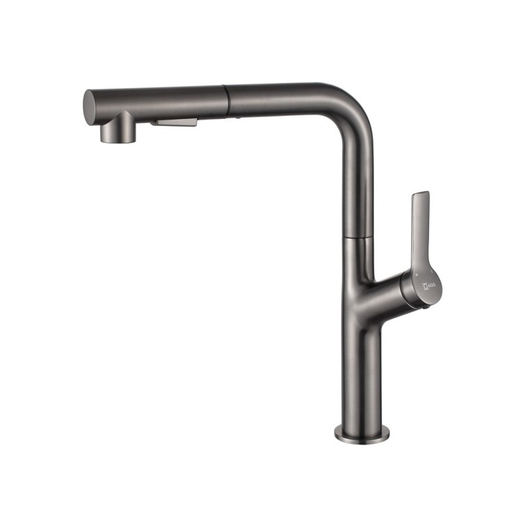 AQG KYRA PRO стоящ смесител за кухня с изтеглящ се чучур , Gun metal 05KPR510GM