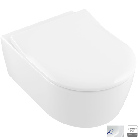 Villeroy & Boch Avento тоалетна със Slim капак и Ceramic Plus покритие