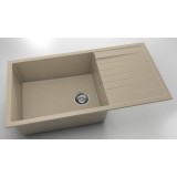 Кухненска мивка с отцедник, тъмно бежово - горно вграждане 95 см 2 230 1004