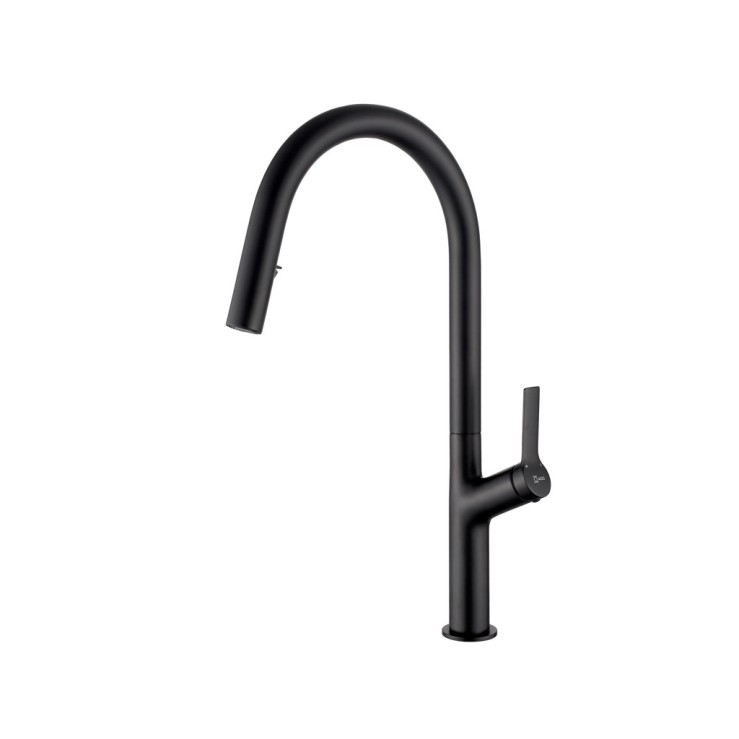 AQG KYRA PLUS стоящ смесител за кухня с изтеглящ се чучур , черен мат 05KPL510NG