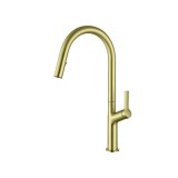 AQG KYRA PLUS стоящ смесител за кухня с изтеглящ се чучур , драскано злато 1 05KPL5100C