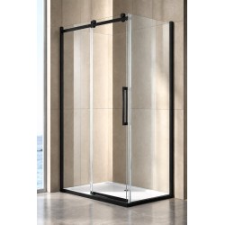 Душ кабина с една врата 120x80, прозрачно стъкло, черен мат Kerac_BLN8B