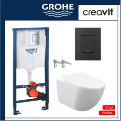 Пакет  Grohe черен мат  казанче и Free Rim-off, тънък капак grohe_freerim