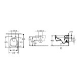 Пакет Villeroy & Boch Skyla квадратна, черен мат структура Grohe с черен мат бутон 5 set4682CLR7+grohe